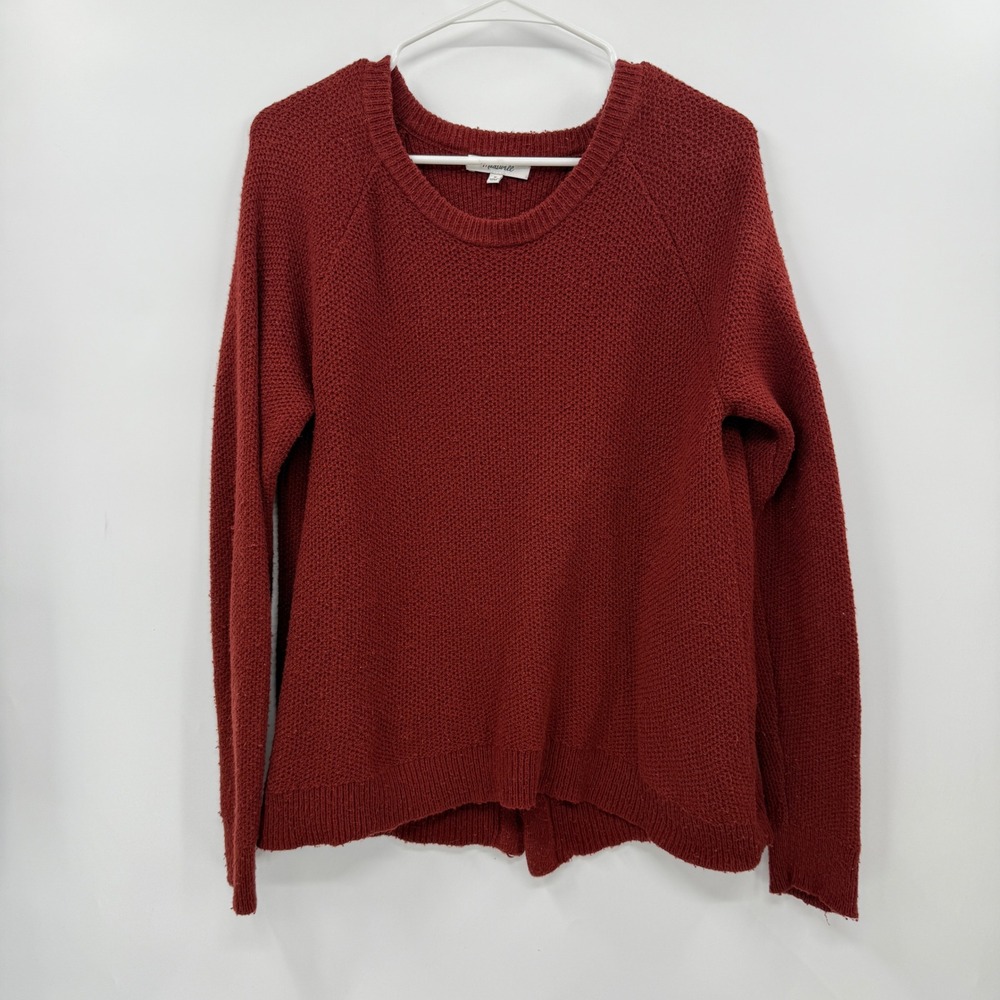 Madewell Sweater Province Cross Back Pullover Burnt Mahogany SZ M